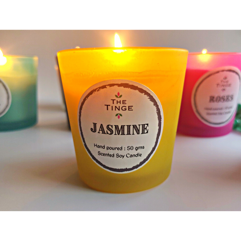 Natural Soy Wax Jasmine Scented Shot Glass Candle
