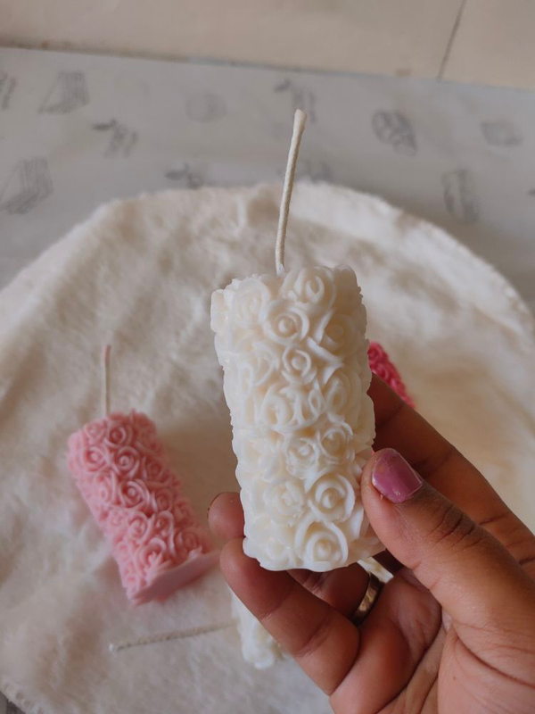 Rose Pillar Candle (Set of 2)