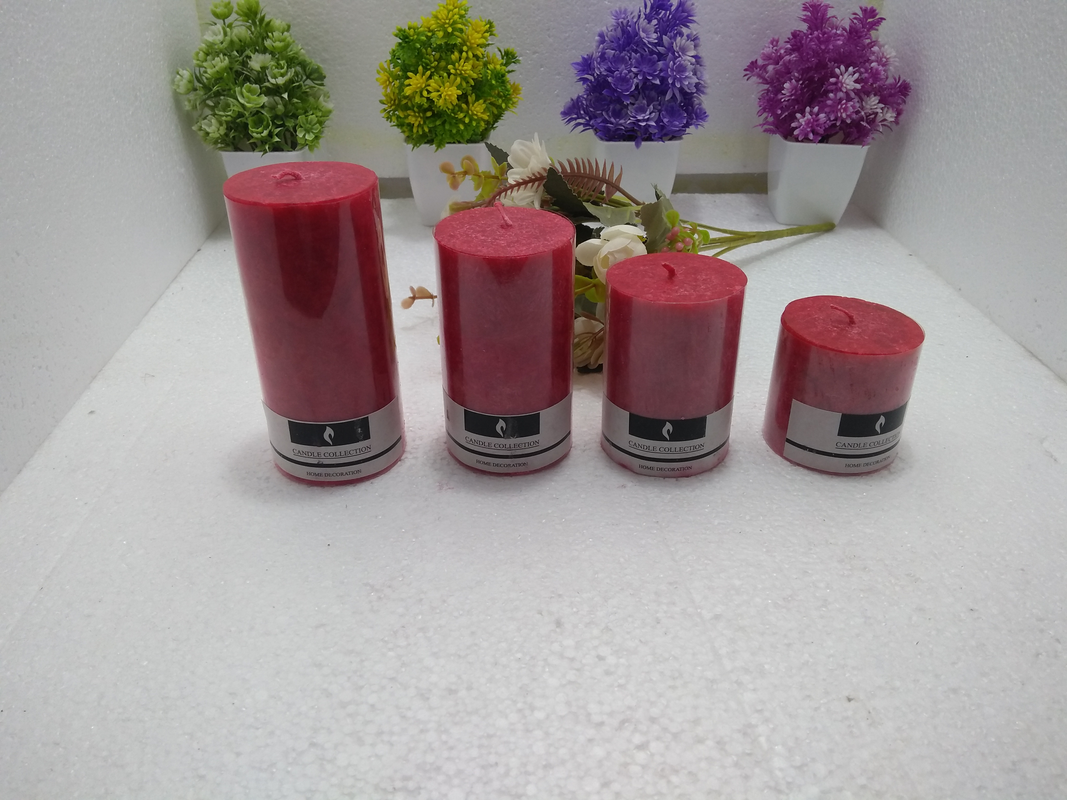 Pillar Scented Candle Marble Set - 4 pcs set